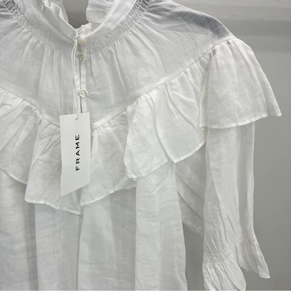 Frame Ruffle Flounce Top Blanc - Picture 5 of 5